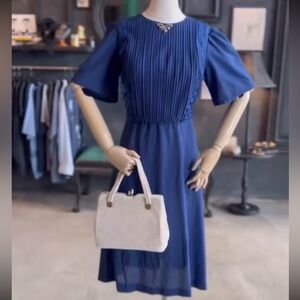 Vintage 1980’s Sandi Dee Elegant Blue Midi Dress